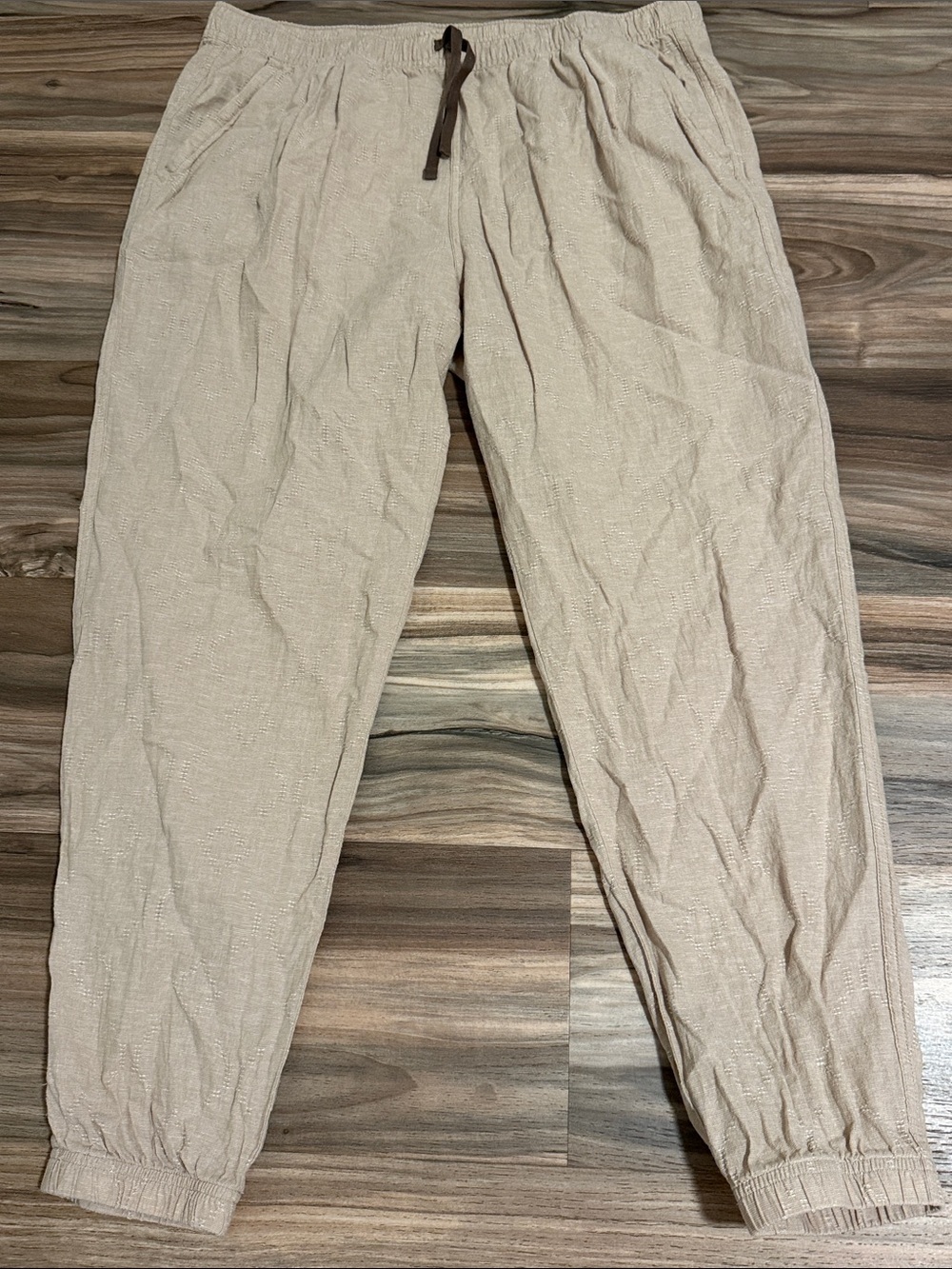 Patagonia Island Hemp Beach Pants Women's Sz. L Beige Drawstring Jogger Coastal